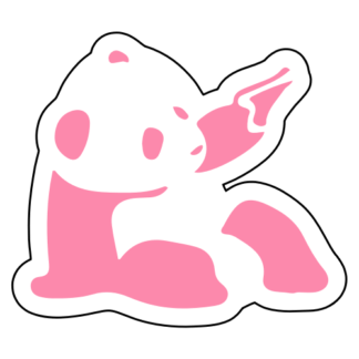 Panda Holding Gun Sticker (Pink)